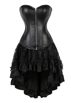 Steampunk Korse Elbise Kadın Seksi Deri Egzotik İç Çamaşırı Bustiers Artı Boyutu Gotik Clubwear Kostüm Kıyafetler Cadılar Bayramı