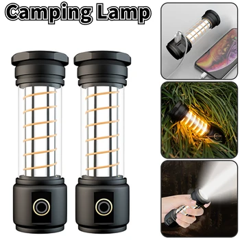 Taşınabilir kamp ışık USB şarj edilebilir acil durum ışığı çadır ışığı kamp feneri açık LED el feneri çadır kamp malzemeleri