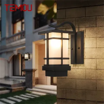 TEMOU Modern led duvar aydınlatma armatürü Açık Aplik Su Geçirmez Veranda Aydınlatma Sundurma Balkon Avlu Villa Koridor