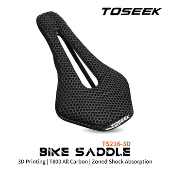 TOSEEK TS216 3D Baskılı Eyer Karbon Fiber Ultralight Hollow Rahat Nefes MTB Dağ Yol Bisikleti Bisiklet