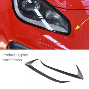 Toyota 86 Subaru BRZ için 2022 Gerçek Karbon Fiber Araba Far Kaş Çubuğu panel dekorasyon Sticker Araba Aksesuarları Mat Karbon
