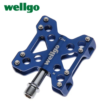 Wellgo C264 MTB Yol Bisiklet Pedalı Alüminyum Alaşım Mühürlü Rulman Cr-Mo 9/16 