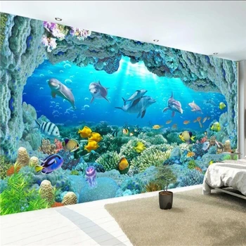 Wellyu Özel duvar kağıdı 3D stereo duvar resimleri sualtı dünyası Hawaii plaj duvar oturma odası yatak odası TV arka plan duvar dekorasyonu