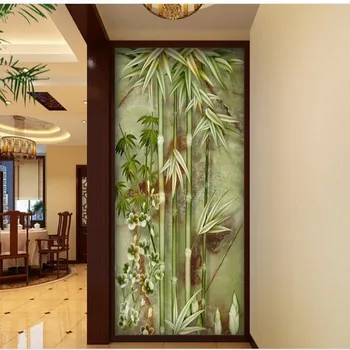 wellyu Özelleştirilmiş büyük ölçekli duvar resimleri Bambu orman Mermer kabartma Taş giriş koridor TV zemin dokunmamış duvar kağıdı 0