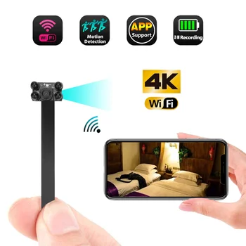 WiFi Taşınabilir Giyilebilir Video Kaydedici HD 1080 P DIY IP Mini Kamera P2P Kızılötesi Gece Görüş Uzaktan Görünümü Mikro Webcam kamera