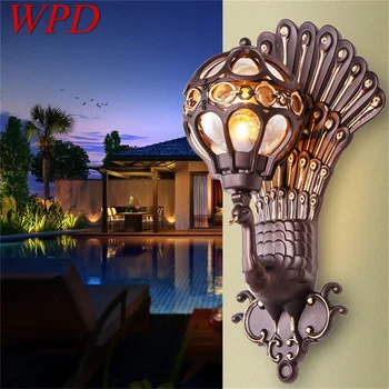 WPD Retro dış duvar ışıkları klasik tavuskuşu gölge aplikleri lambası su geçirmez dekoratif ev sundurma Villa