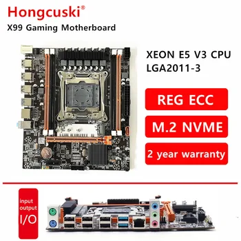 X99 NVME M. 2 D3 Anakart Yuvası LGA2011-3 USB3. 0 PCI-E3. 0 SSD Desteği DDR3 32G REG ECC Bellek ve Inter Xeon E5 V3 V4 İşlemci