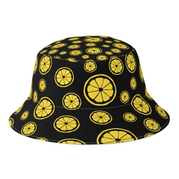 Yaz limonlu kova Şapka Erkekler Kadınlar için Rahat Meyve Balıkçı Şapka Sandbeach Boonie Şapka