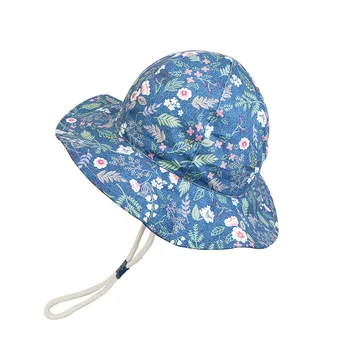 Yeni 2023 Bahar Kızlar Çiçekler güneş şapkası Büyük şapkalar Kızlar panama şapkası Yaz Çocuk Seyahat Plaj Kapaklar Çocuklar Balıkçı Şapka