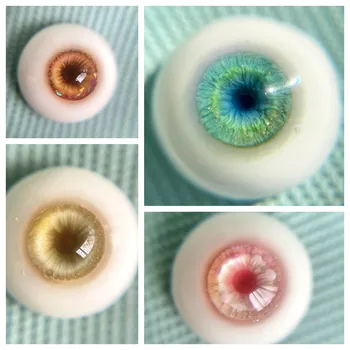Yeni Bebek Gözler 12mm 14mm 16mm Bjd Bebek Reçine Göz Küresi Dıy Kız Oyuncak Giyinmek Hediye Dış Renk Daire Bebek Aksesuarları Bjd Göz
