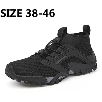 Yeni Erkek Spor Ayakkabı nefes alan günlük ayakkabılar Erkekler Örgü Dantel-Up Rahat Açık Yürüyüş Ayakkabısı Moda Artı Boyutu 38-46