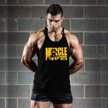 Yeni Marka Spor Giyim Vücut Geliştirme Tank Top Erkekler Spor Salonları Stringer Spor Gömlek Egzersiz Pamuk Kas Tankı Regatas Masculino
