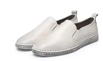 Yeni Nefes erkek ayakkabıları bağcıksız ayakkabı erkekler için hakiki deri günlük erkek ayakkabısı moda daireler 4