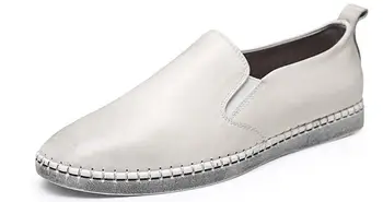 Yeni Nefes erkek ayakkabıları bağcıksız ayakkabı erkekler için hakiki deri günlük erkek ayakkabısı moda daireler 5