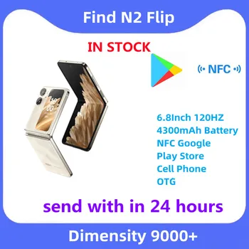 Yeni Orijinal OPPO Bulmak N2 Flip Smartphone 6.8 İnç 120HZ Dimensity 9000 + 4300mAh Pil NFC Google Oyun Mağaza cep telefonu OTG