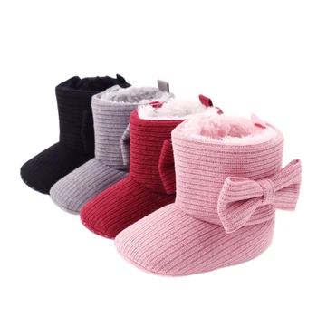 Yenidoğan Toddler Bebek Kız Erkek Kar Botları, yumuşak Taban Kaymaz Beşik Ayakkabı Kış Sıcak Rahat İlmek Patik Kış Sıcak