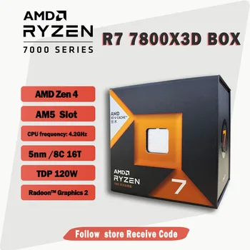 YENİ AMD Ryzen 7 7800X3D KUTUSU R7 7800X3D KUTUSU 4.2 GHz 8 Çekirdekli 16 İplik CPU İşlemci 5NM 96M 100-100000910 Soket AM5 fan Olmadan