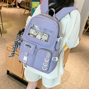 YENİ Yüksek Kapasiteli Sevimli Eğlence Mochila Moda Büyük Öğrenci Sırt Çantası Rozeti Sırt Çantası kız çocuk okul çantası Kadın Sırt Çantası Kadın