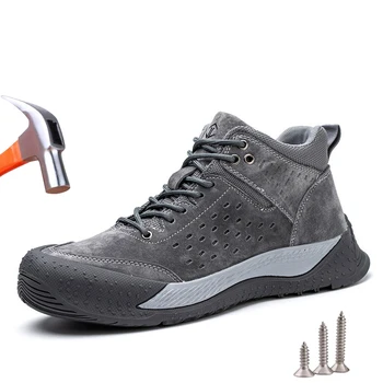 YUPINJIA İş Güvenliği ayakkabıları Erkek Botları Yüksek Top İş Sneakers Çelik burun Anti-smash Delinmez Yıkılmaz Güvenlik Botları