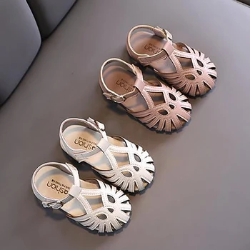 Çocuk Yumuşak tabanlı ayakkabılar Yaz T-kayışı Kapalı Ayak Küçük çocuk ayakkabıları Kız Prenses Kaymaz Bebek plaj sandaletleri