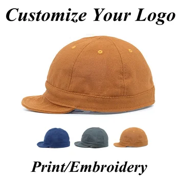 Özel Logo Kısa Ağız Beyzbol Kapaklar Erkekler Ve Kadınlar İçin Pamuk Katlanabilir Taşınabilir baba şapkası Ağız Bükülebilir Sokak Kaykay Şapka