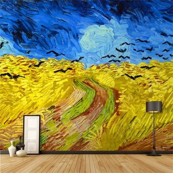 Özel Yıldızlı gökyüzü yağlıboya duvar kağıtları oturma odası kanepe sanatsal fresk TV arka plan fotoğraf duvar kağıdı ev dekor çıkartmalar