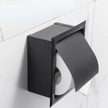 Ücretsiz Kargo Paslanmaz Çelik Tuvalet Kağıdı Tutucu Cilalı Krom Duvara Monte Gizli Banyo Rulo Kağıt Kutusu Su Geçirmez