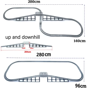 Şehir Tren Rampası Yokuş Yukarı Esnek Anahtar Parça Demiryolu Modeli Düz Kavisli Yumuşak Parça Monte Raylar Tuğla İnşaat Oyuncakları